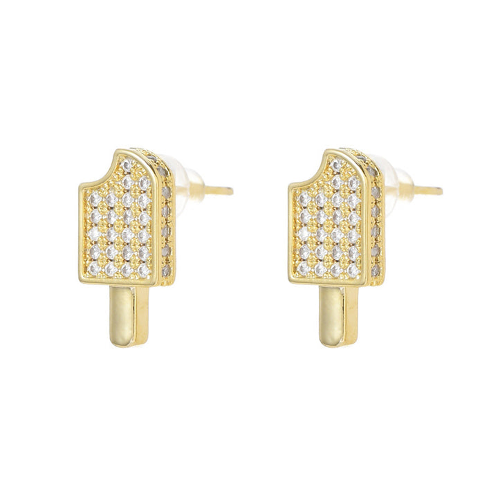 Temperament Earrings Female S925 Silver Needle Niche Design Ice Cream Earrings Personality Net Red Female Earrings