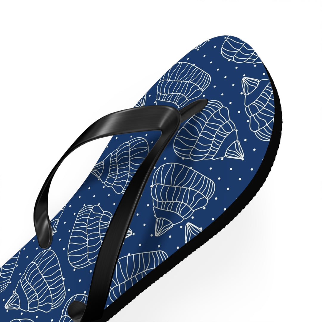 Nautical Shell Pattern Flip Flops - Perfect for Summer Adventures