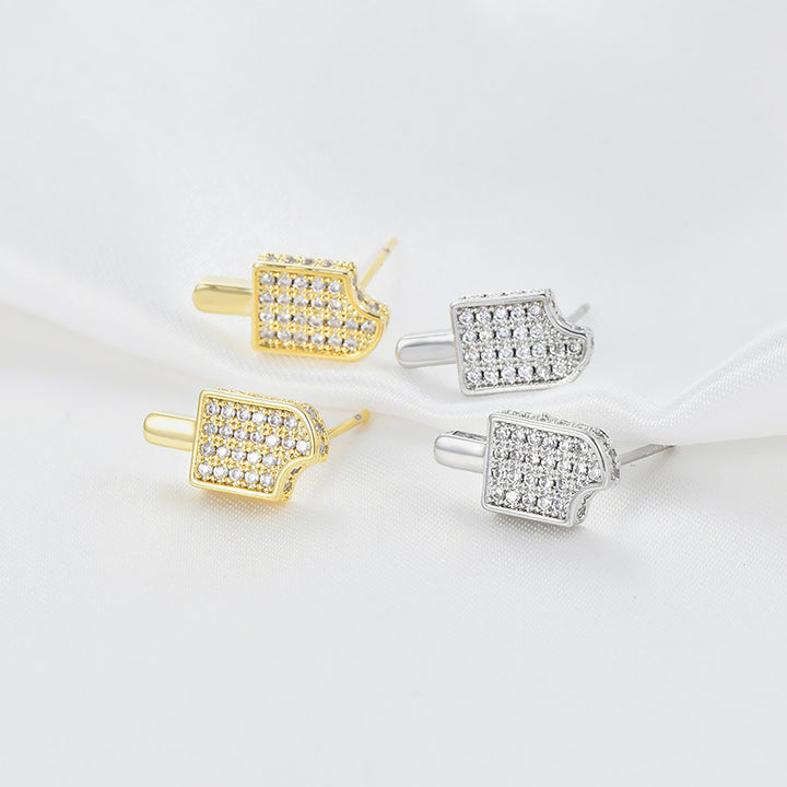 Temperament Earrings Female S925 Silver Needle Niche Design Ice Cream Earrings Personality Net Red Female Earrings