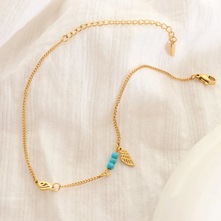 Wing Charm Anklet,
Titanium Steel Anklet Bracelet,
Angel Wing Jewelry,
Durable Charm Anklet,
Minimalist Anklet for Women