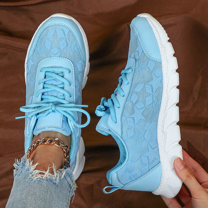 White shoes breathable lightweight casual sports women's shoes soft soled running shoes