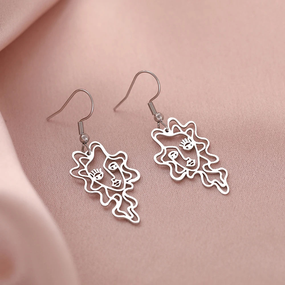 Stainless Steel Pendant Drop Earrings