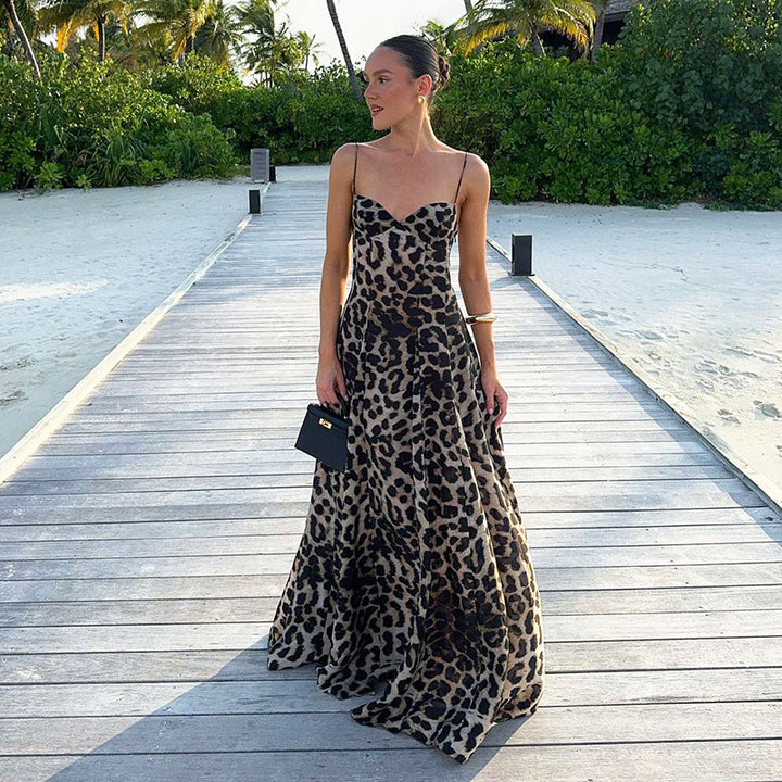 Sexy leopard print camisole dress