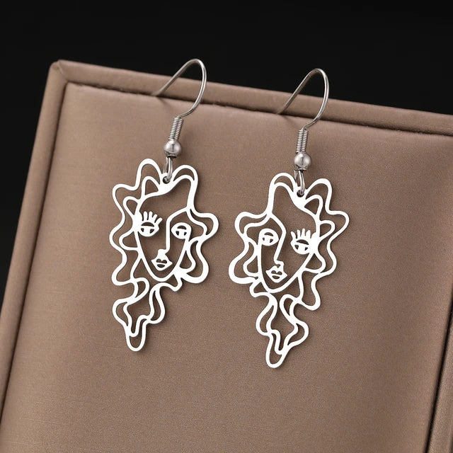 Stainless Steel Pendant Drop Earrings