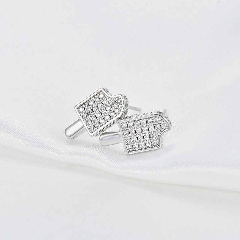Temperament Earrings Female S925 Silver Needle Niche Design Ice Cream Earrings Personality Net Red Female Earrings