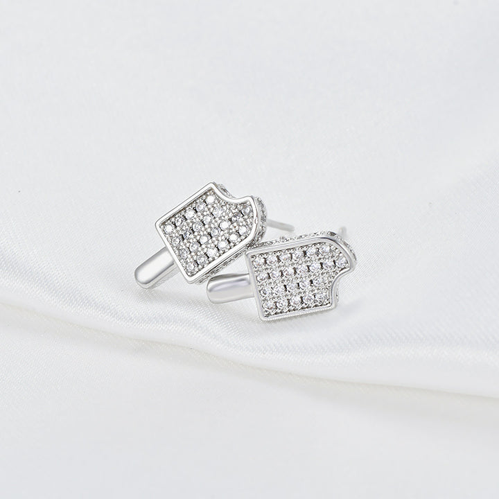 Temperament Earrings Female S925 Silver Needle Niche Design Ice Cream Earrings Personality Net Red Female Earrings