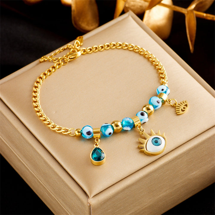 Stainless Steel Gold Plated Punk Fashion Double Layer Bracelet