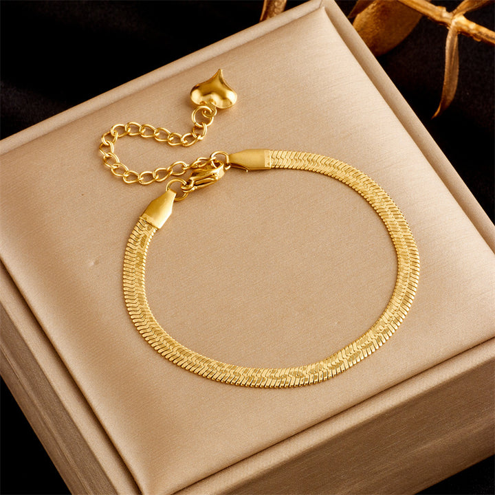 Stainless Steel Gold Plated Punk Fashion Double Layer Bracelet
