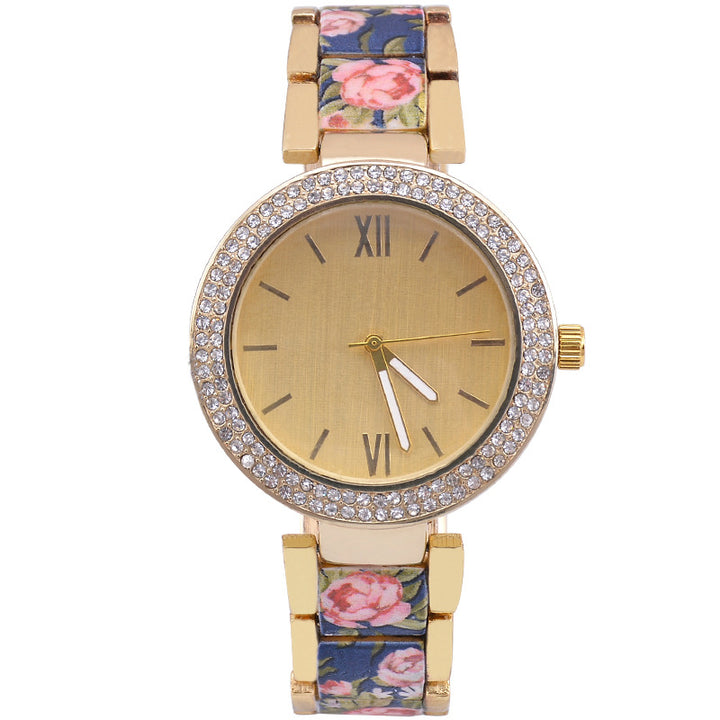 Fashion Printing Steel Watch for Women