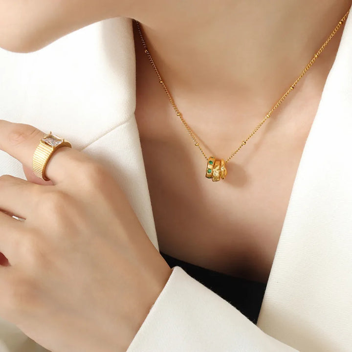 Fashion OL Titanium Steel Pendant Necklace