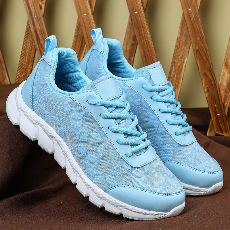 White shoes breathable lightweight casual sports women's shoes soft soled running shoes
