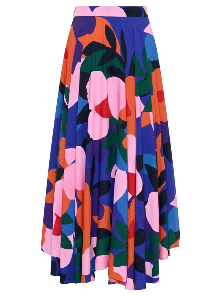 Fashionable casual printed Bohemian mid length skirt for women