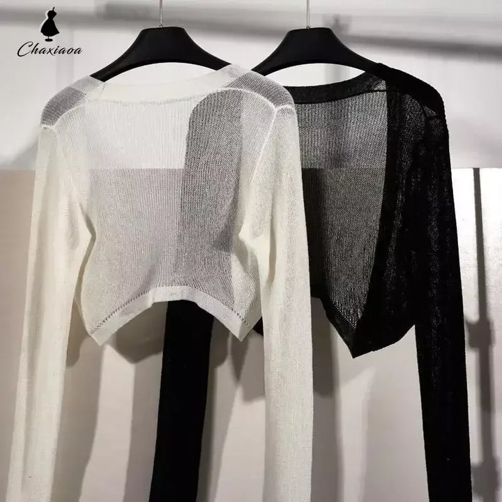 Cool & Chic: Sun-Knit Ice Silk Cardigan