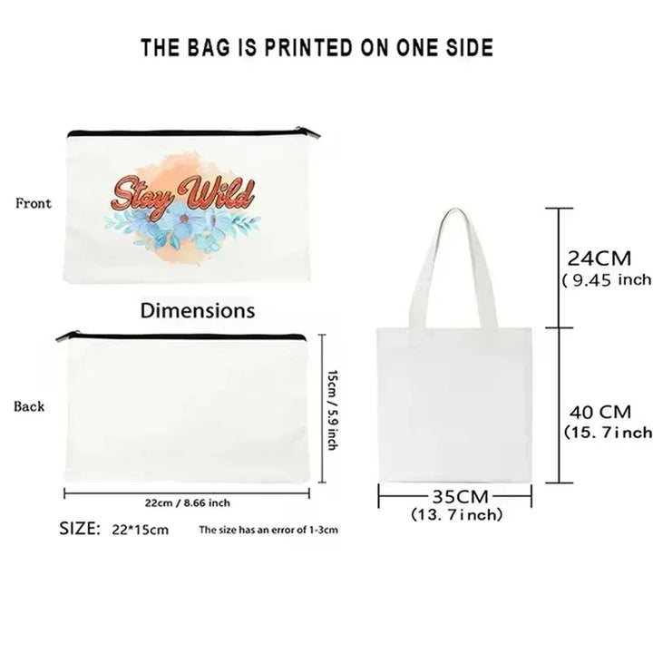 MINISO Tropical Green Plant Simple Canvas Bag Women Fashion green leaf casual large capacity shoulder bag Reusable shopping bag